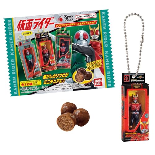 Kamen Rider Soft Vinyl Package Charm & Chocolate Snacks 10-Piece Box (Candy Toy)