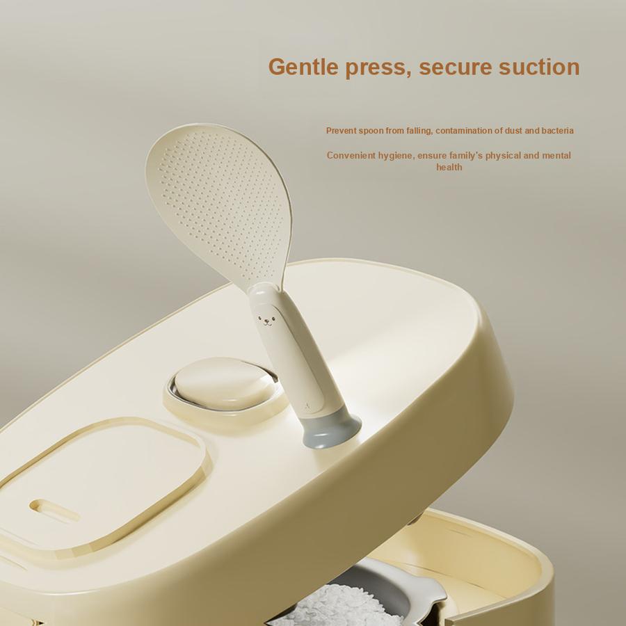 2 Stück Baby Stehender Saugfuß Bär Reis Löffel Antihaft Reis Schöpfkelle Elektrischer Reiskocher Dämpflöffel Hochtemperatur Ständer Reis Löffel