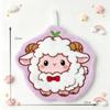 Cute Sheep Shaped Hand Towel Super Absorbent Soft Coral Fleece With Loop For Bathroom Kitchen Use