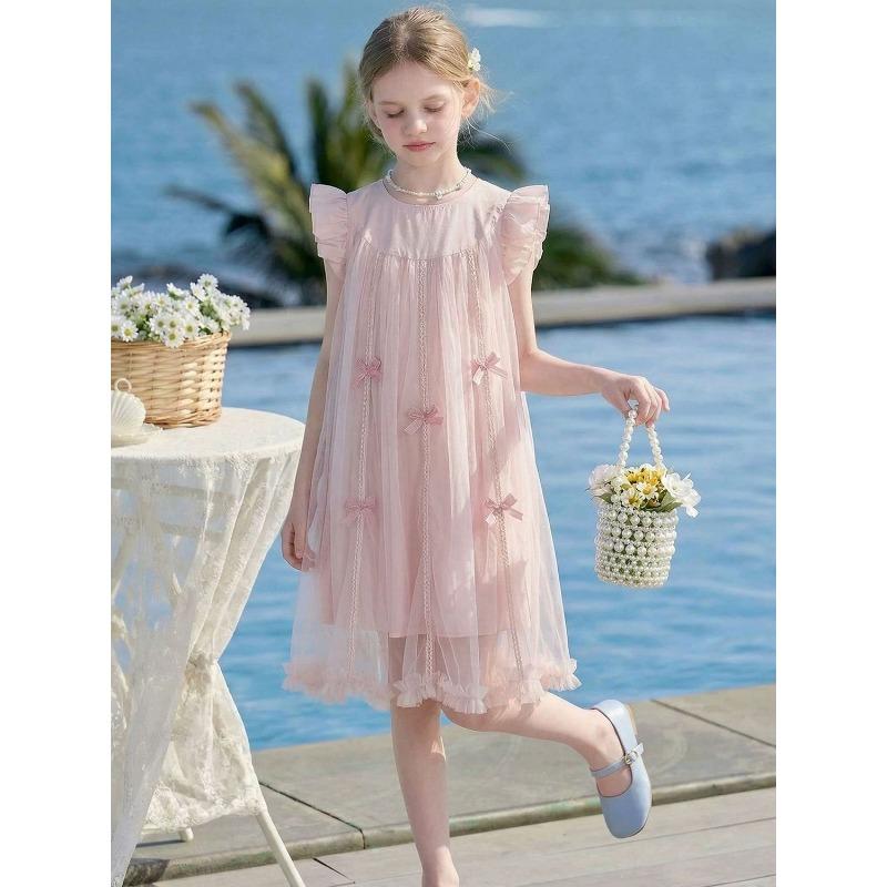 Sweet Pink Dress for Girls - Summer Children's Fashionable Princess Dress