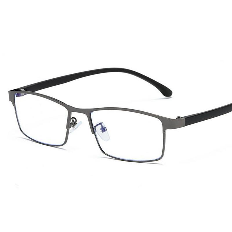 Men's Business 1.56 Aspherical Prescription Eyeglasses Women Retro Metal Square Nearsighted Glasses Diopter 0 To -6.0