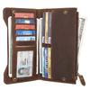 Crazy Horse Leather Long Wallet for Men Full Grain Cowhide Retro Business Wallet Handmade Snap Closure Card Holder Ready Stock