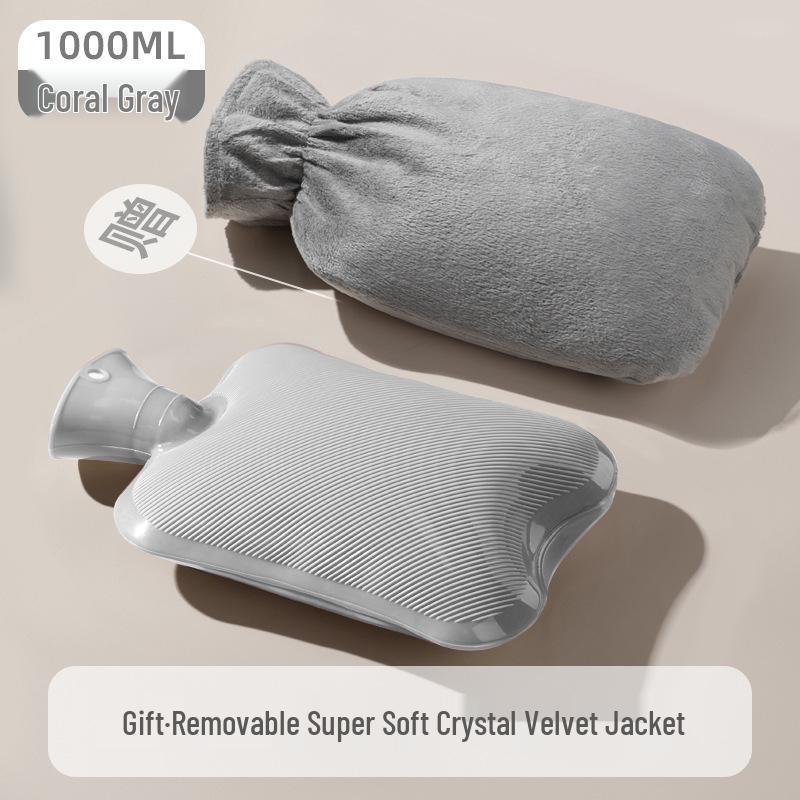 Plush Hot Water Bottle: Large, Explosion-Proof Hand and Waist Warmer, Small Stomach Pack, Pour-in Type.