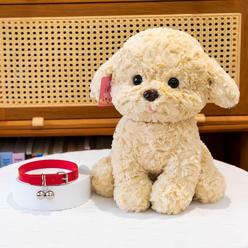 The New Cartoon Clock Puppy Plush Toy Simulates The Teddy Dog Dolls of Girls and Children To Comfort The Dolls