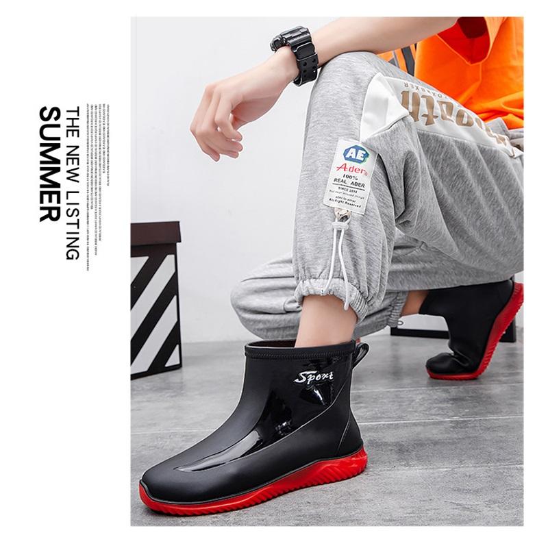  Waterproof Short Ankle Rain Boots Non-slip Rubber Casual Rain Shoes