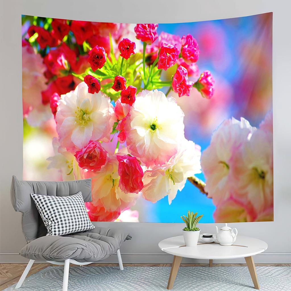 Spring Flowers Tapestry Green Grass Swing Tapestry Natural Scenery Tapestry Art Tapestries Home Living Room Bedroom Dorm Decor
