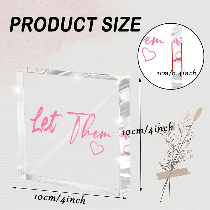 1pc Let Them Acrylic Desk Sign - Pink Inspirational Office Decor, Mindfulness Reset Tool & Boundary Affirmation, No Battery Needed, Design