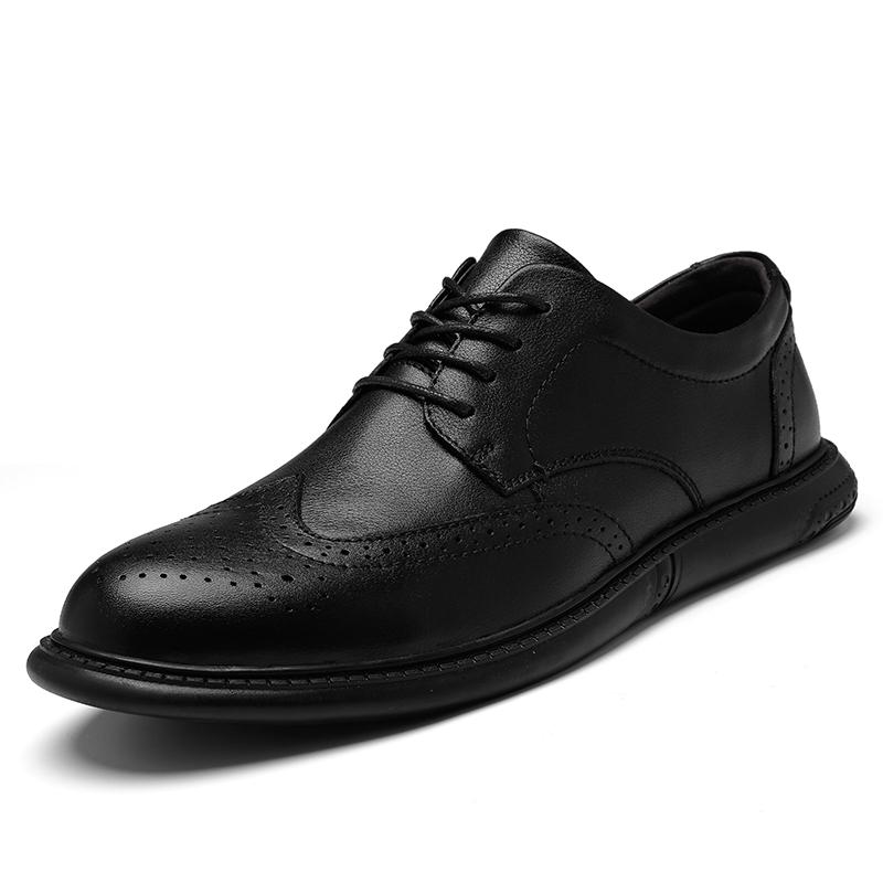 Fashion Classic Brand Men's Genuine Leather Shoes Autumn Winter Cotton Work Shoes Men's Outdoor Casual Shoes Business Low Top Shoes