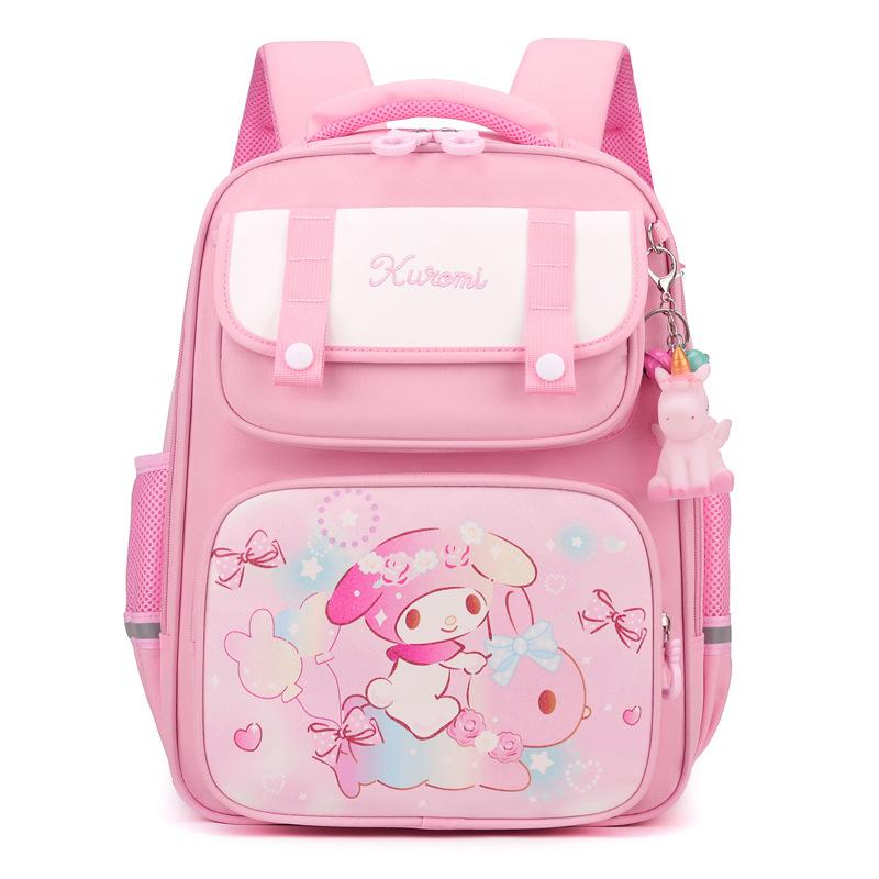 

Elementary school schoolbag female cute Kulomie 2-male light spine protection children s burden reduction shoulder back fashion рожевий