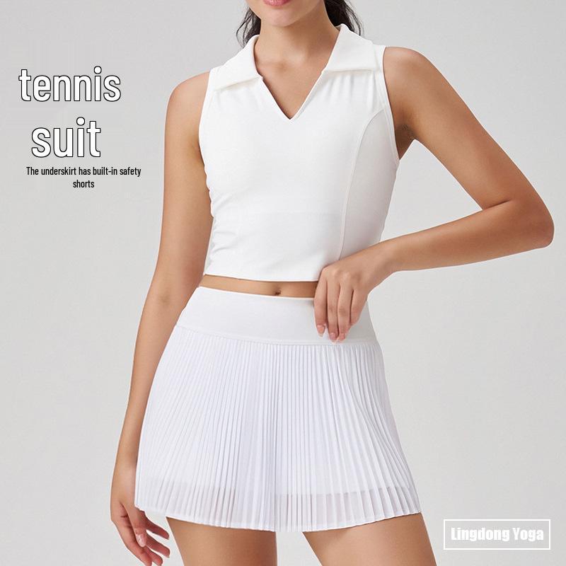 Autumn Antibacterial Women's Yoga & Tennis Skirt Set - High-End Fitness Wear