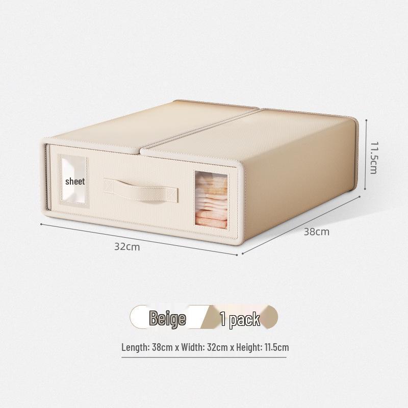 Four-Piece Foldable Linen Closet Storage Box Set with Window
