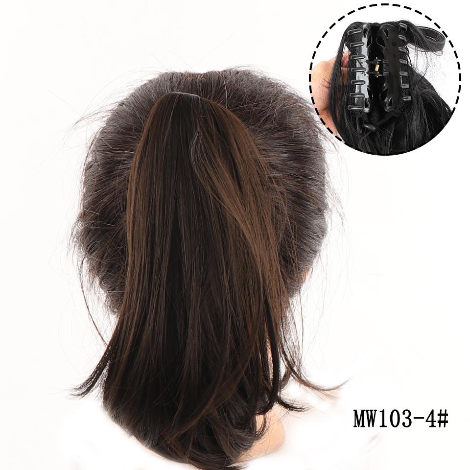 Купить Короткий прямой хвост Синтетический зажим для наращивания волос ...