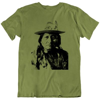 Sitting Bull Capo Nativo Americano Guerriero Indiano Maglietta T-shirt Regalo Nuovo