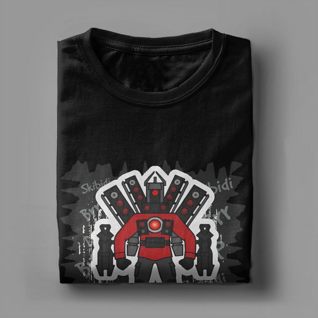Herren T-Shirts Skibidi Toilet Titan Speakerman Aufgewertet Freizeit Baumwoll T-Shirt Kurzarm Lustig Humor T-Shirt Merchandise Übergröße