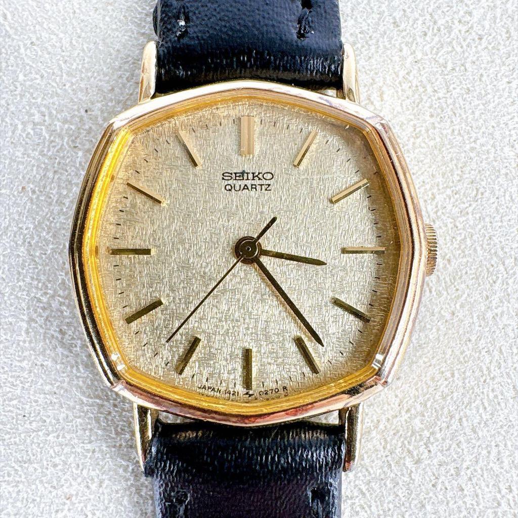 Used Working condition SEIKO Octagon watch, gold, washi-style dial, vintage