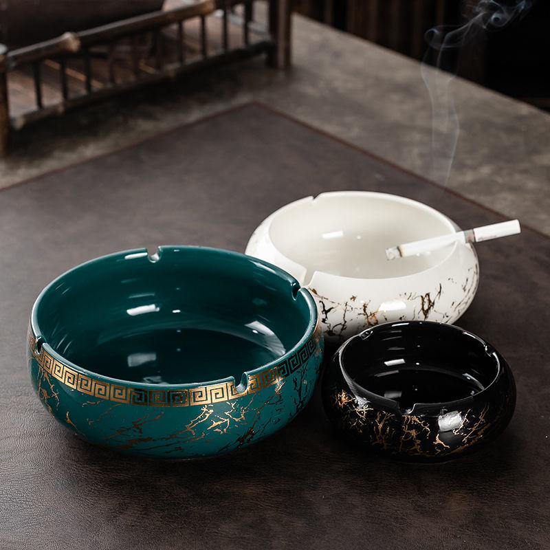 Large Vintage Ceramic Ashtray: Luxury Retro Decor for Home or Office