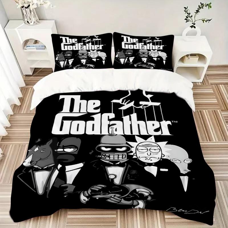 3Pcs Godfather Cartoon Characters Bedding Sets For All Sizes New 3D Printed Bed Cover Comforter Duvet Cover Pillowcase Bedroom Decoration