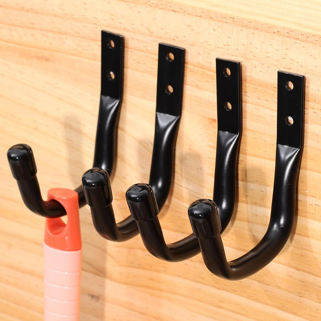 12/2pcs Garage Wall Hooks Heavy Duty J Hook Metal Hanging Wall Mount Storage Rack for Garden Hose Ladders Bike Ski Utility Tools