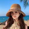 Summer sunscreen hat women's color glue big eaves outdoor travel visor fashionable versatile face small bucket hat