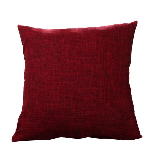 Square Linen Solid Color Soft Pillow Case Sofa Bed Cover Cushion Home