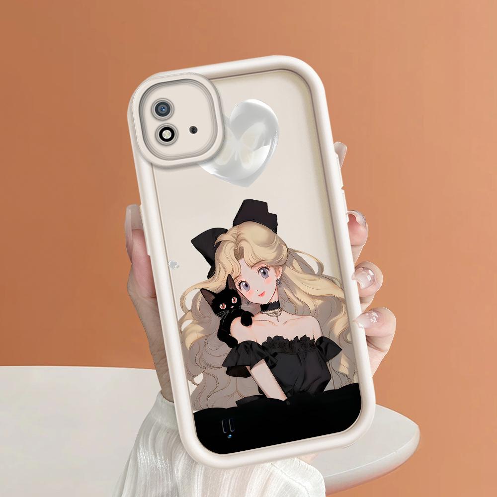 Model de imprimare cu scară pătrată din silicon moale Carcasa telefonului Acoperă completă Cameră de protecție antișoc Carcasă din cauciuc pentru OPPO Realme