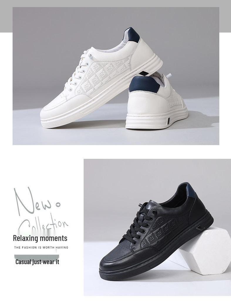 Men's 2025 Autumn Genuine Leather Slip-on Casual Sports Skate Shoes