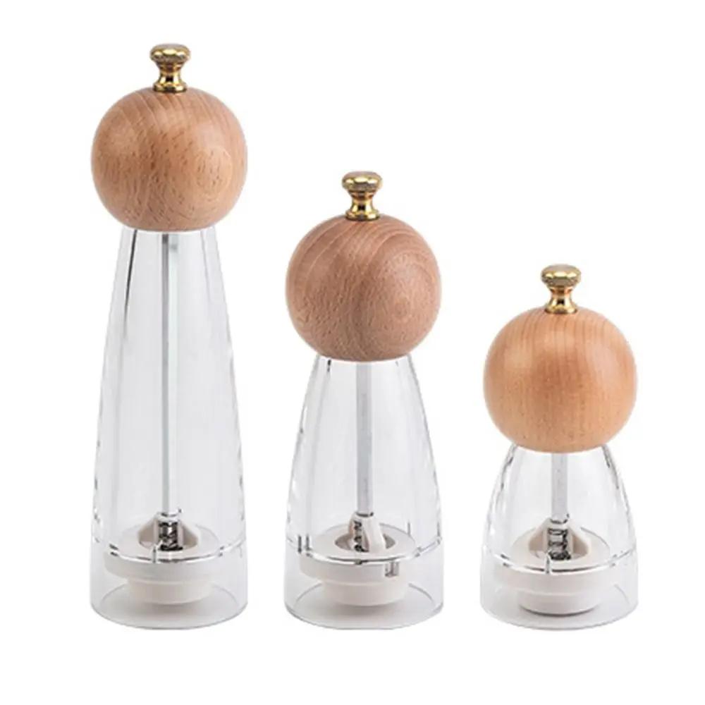 Acrylic Pepper Sea Salt Grinder Manual Mill for Kitchen Camping BBQ Outdoor Spice Bottle Durable Design
