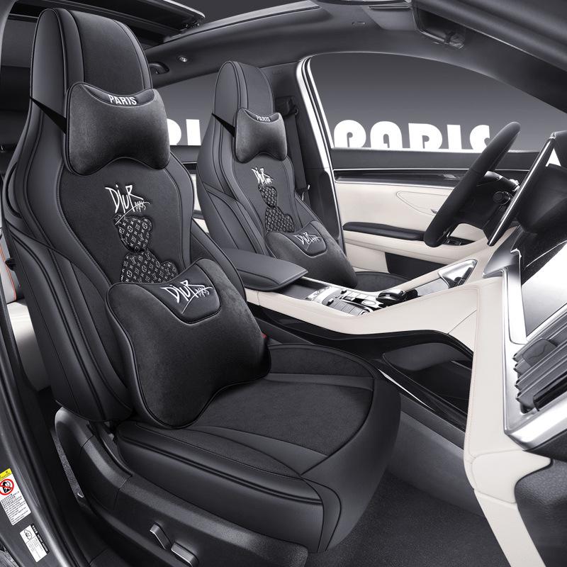 BYD Song PLUS Little Bear 4-Season Car Seat Cushion - Tech Cloth, Full Coverage for 5 Seats