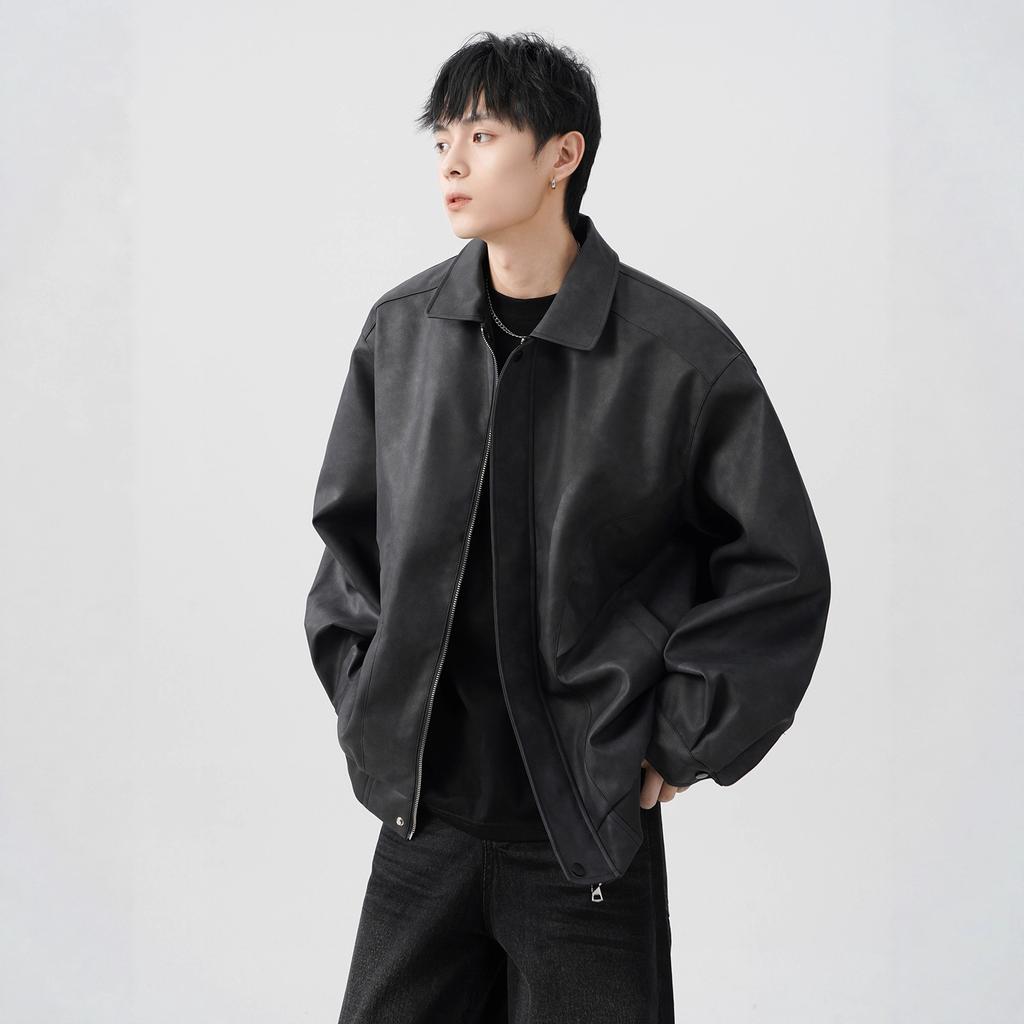 Street Leather Jacket Men's Autumn New Work Jacket Flight Jacket