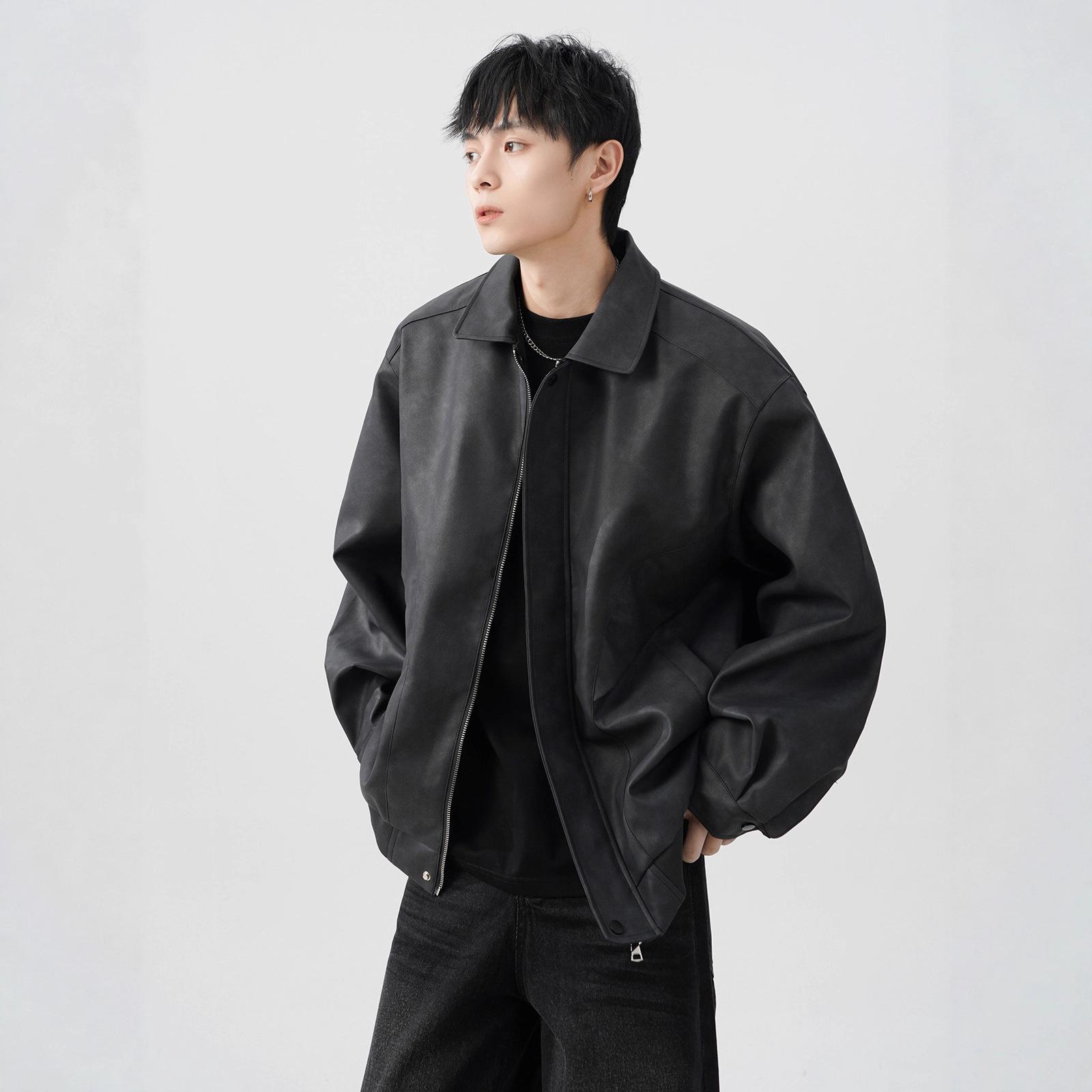 Уличная кожаная куртка мужская осенняя новая рабочая куртка куртка-пилот M