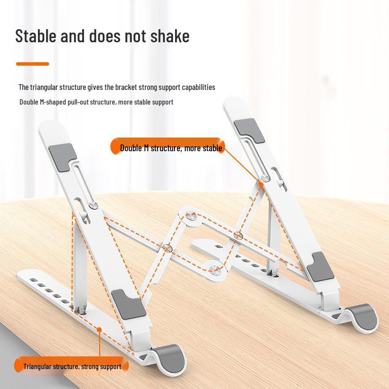 

Qisuo A2 Adjustable Folding Portable Laptop & Tablet Stand A105 Laptop Stand White Plastic