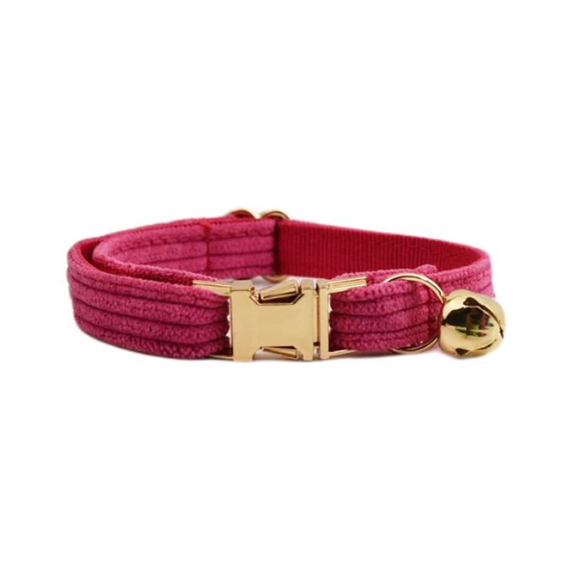 New Rose Red Velvet Cat Collar Pet Collar Cute Cat Bell Cat Collar Bow Leash