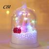 Colorful Gradient Light Ornament Christmas Tree in Dome with LED Light, Mini Cedar Up Safe Nursery Night Ornament, Battery Powered Decorative