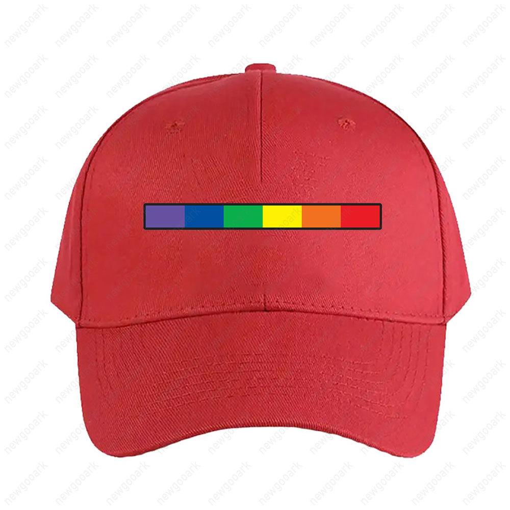 Subtle Rainbow Gay Pride Flag Strip Subtle Minimalist Pride Cap Women Unisex Adult Adjustable Printed Baseball Caps Trucker Cap