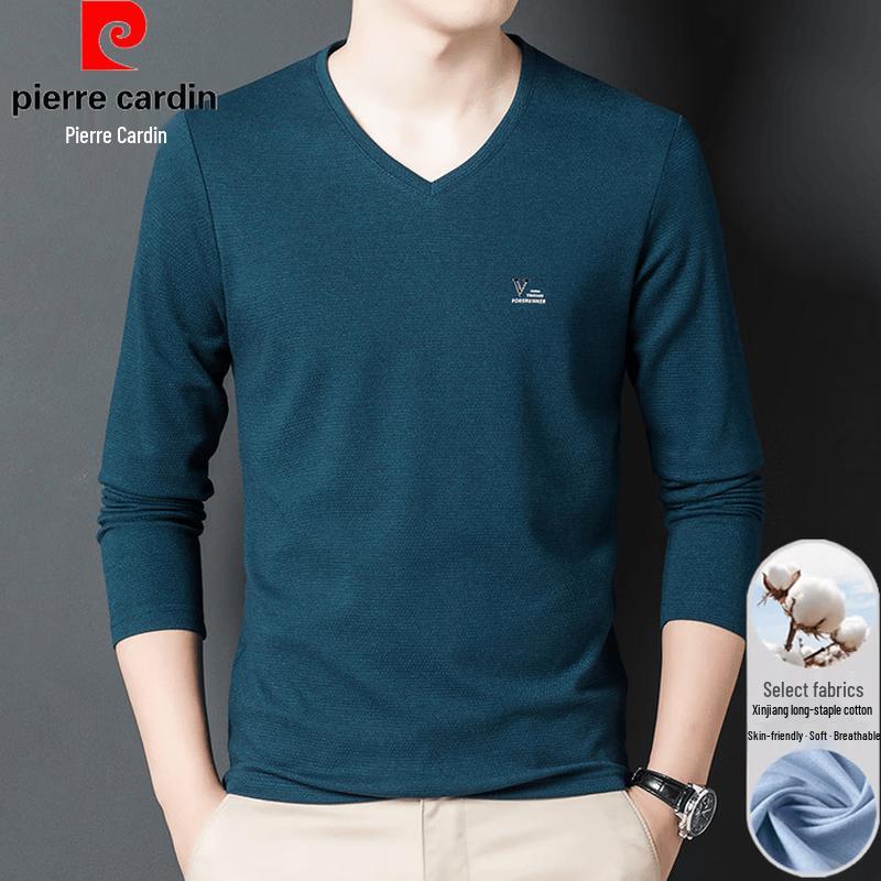 Pierre Cardin Men s V-Neck Ice Silk Long Sleeve T-Shirt L