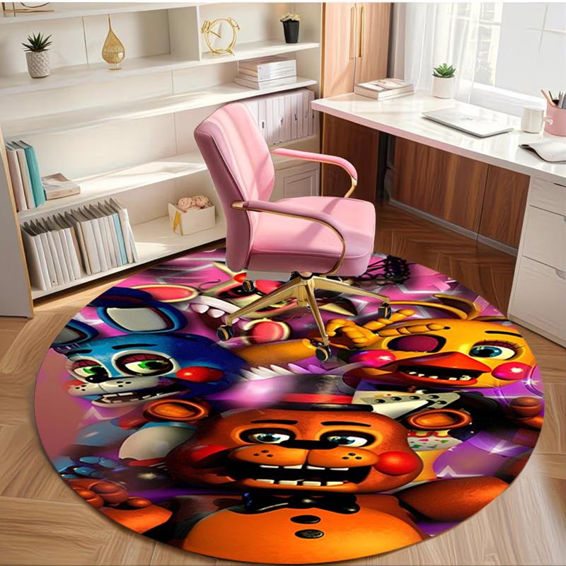 Five Nights at Freddy's Print Round Rug, Washable Floor Carpet, For Entryway Dorm Laundry Room Office Study, Home Decor Birthday Christmas Gift