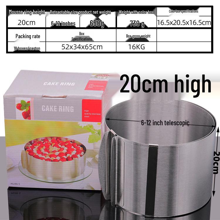 Set mit 9 Mousse-Ringen aus Edelstahl, 15,24-30,48 cm Kuchenback- und Käsekuchen-Schichtformen