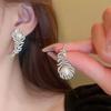Pearl Feather Leaf Earrings for Women