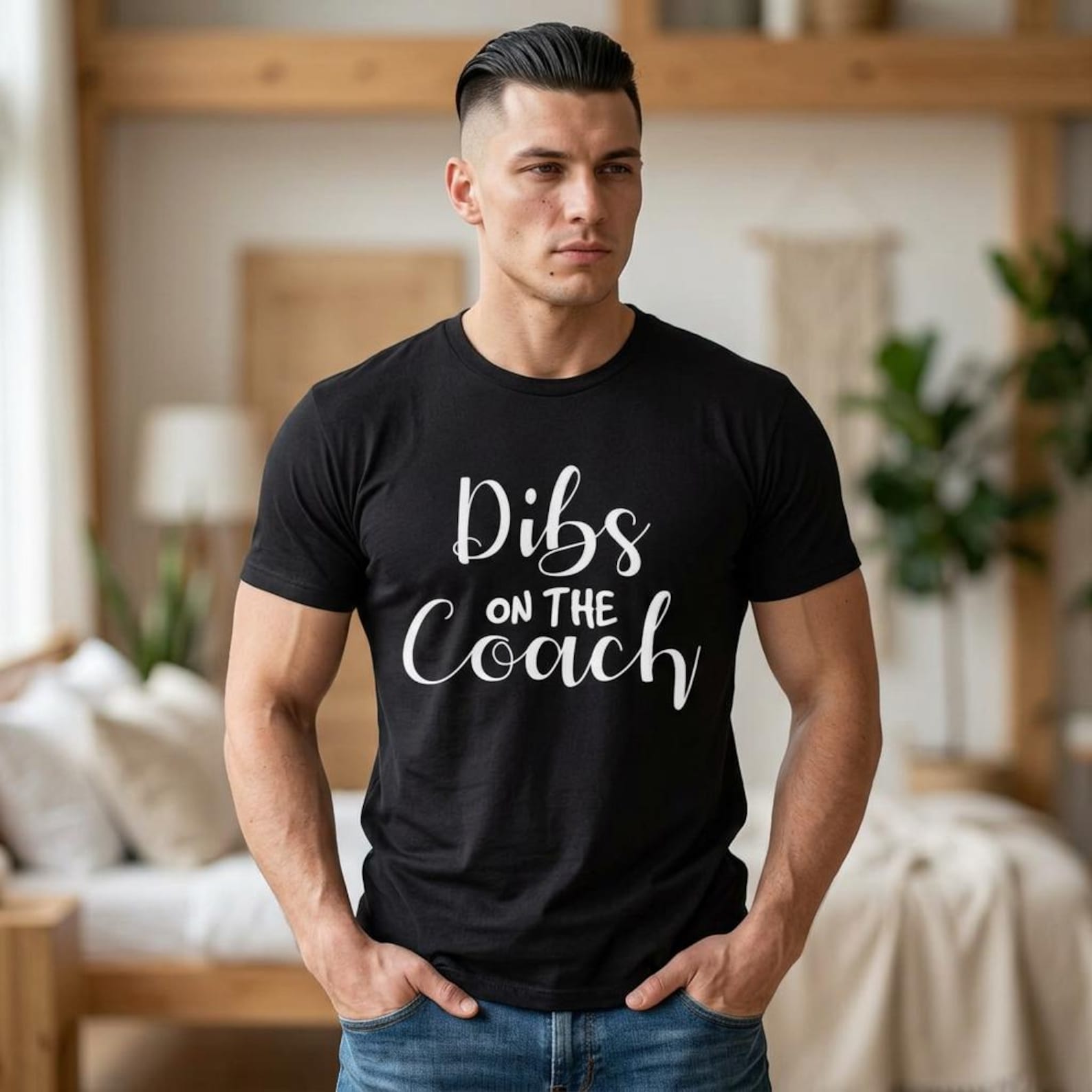 Dibs On The Coach T-Shirt; Funny Coach s Wife Performance Tee; Baseball Basketball Sports Mom Gift S