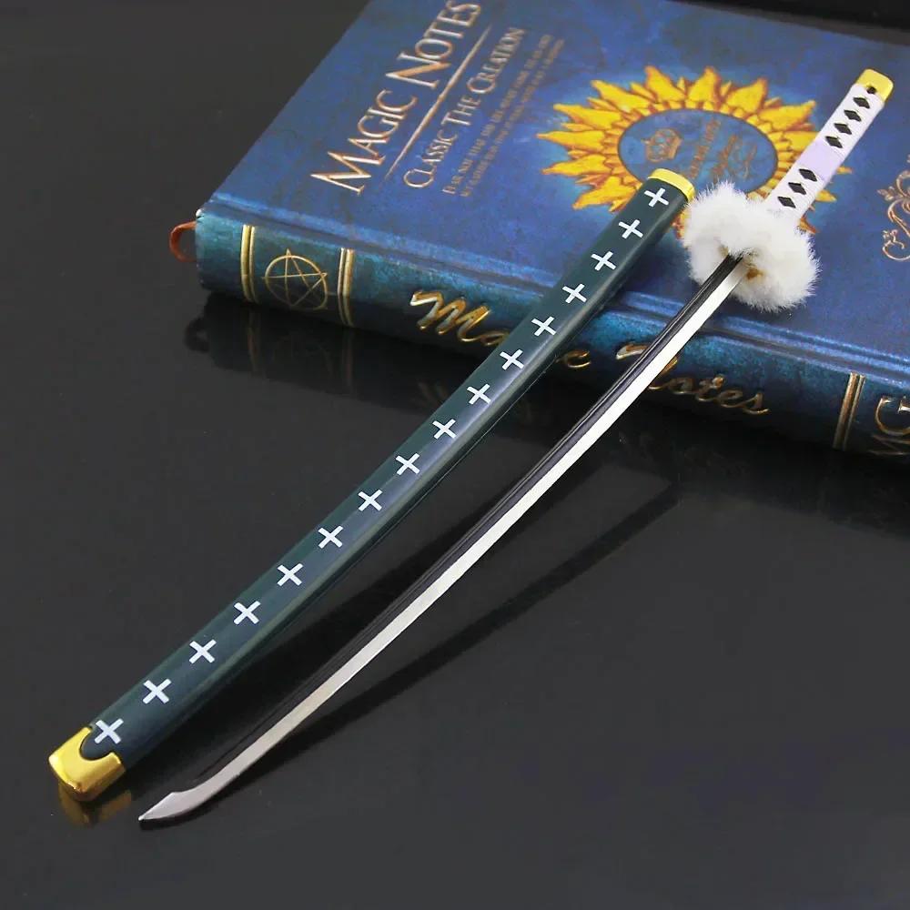 25cm Steel Roronoa Zoro Katana One Piece Metal Sword Iron Ninja Knife Real Size Japanese Katana Samurai Sabre Kid Toy Anime Gift