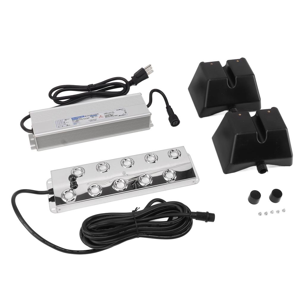 10 Hd Mist Maker Fogger Stainless Steel Mist Fogger with Power Supply for Greenhouses Gardens Lawns Decorative Rockery Fish