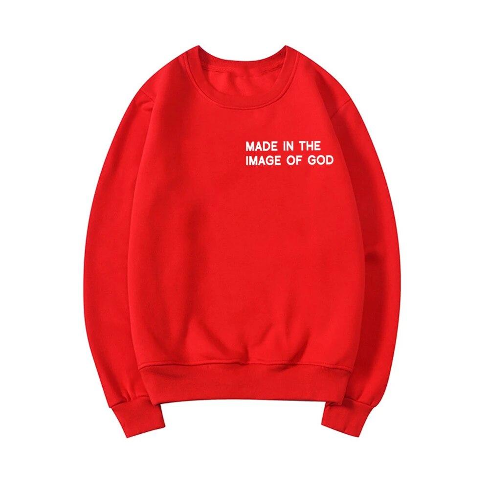 Christian Sweatshirt Made In The Image of God Sweatshirts Faith Shirt Jesus Hoodie Bible Verses Crewneck Sweatshirt Women Tops Unisex