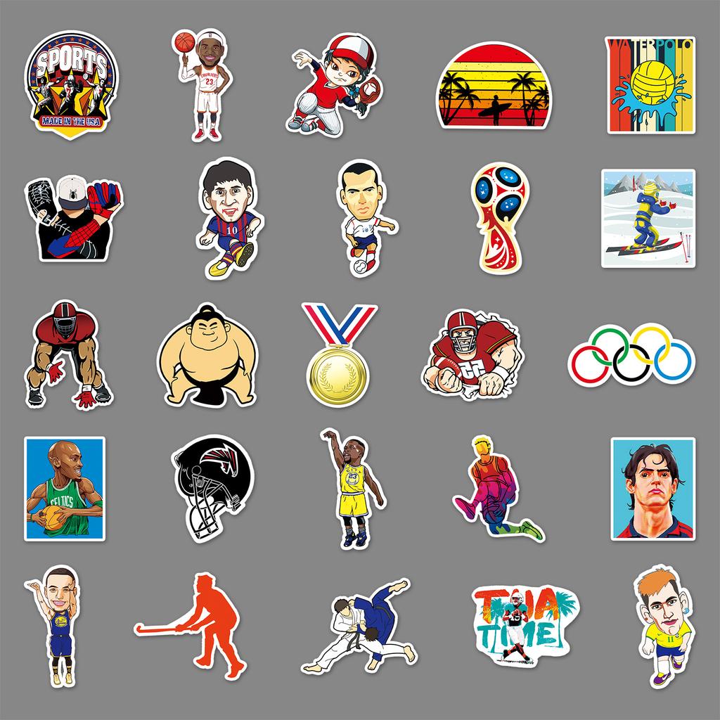 50 Sportstars Cartoon Kreativ Guka Koffer Koffer Auto Laptop Dekoration Aufkleber