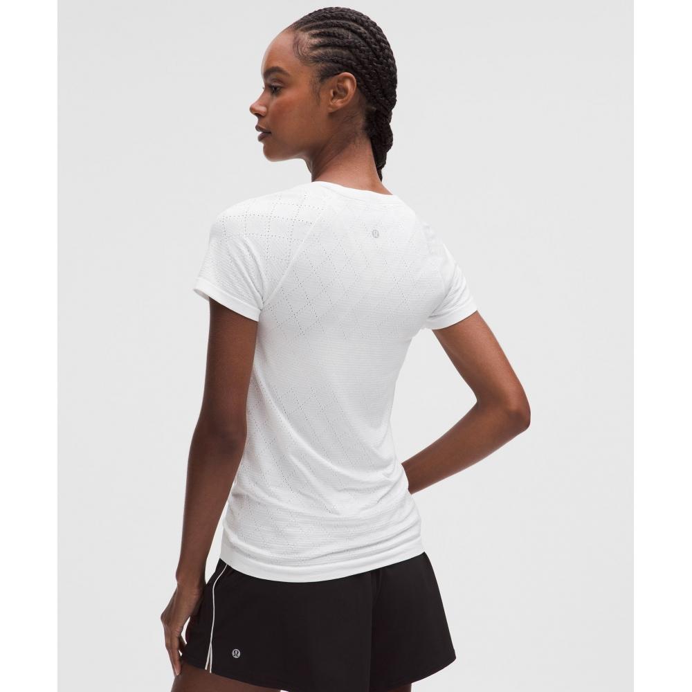 Lululemon Swiftly Tech Short Sleeve Shirt 2.0  Hip Length Diamond Drop White