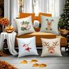 Christmas Santa and Deer Pillow Case Short Plush Double-sided Print Square Throw Pillow Covers Sofa Home Cushion Decor