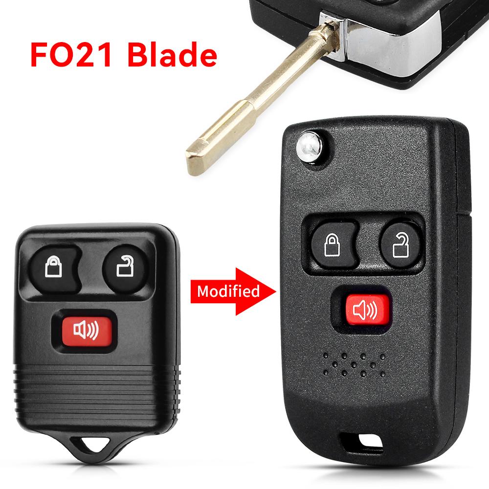 Modified 2 3 4 Buttons Flip Key Shell For Ford Edge Flex Explprer Escape Expedition Focus Lincoln Mercury Navigator F150 F250