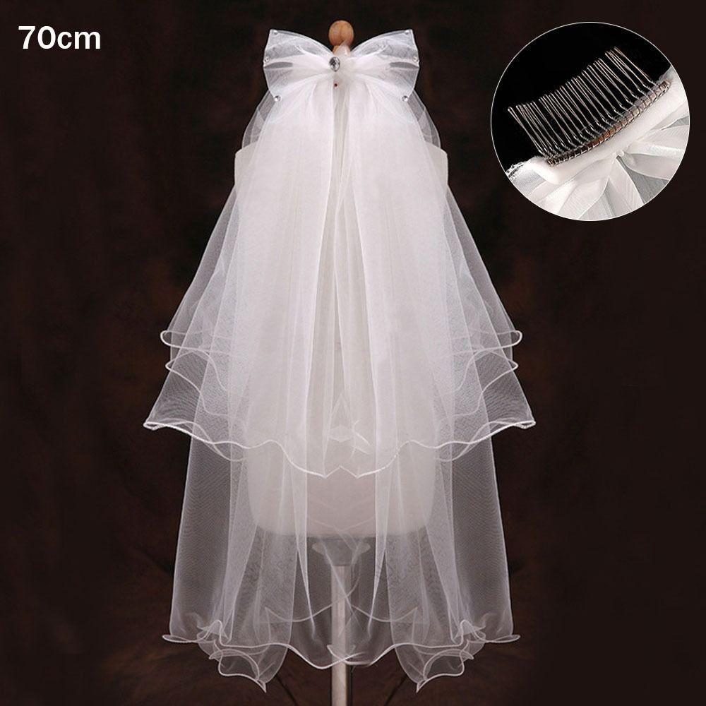 Welon ślubny damski tiulowy prosty elegancki welon na wieczór panieński ślub z grzebieniem na przyjęcie weselne