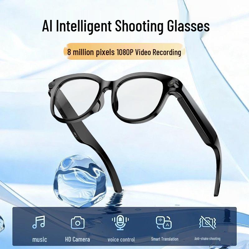 1200W Pixel KI Smart Glasses: Multifunktional Video & Fotografie, Übersetzung, Sprachsteuerung, Farbwechsel, Erkennung