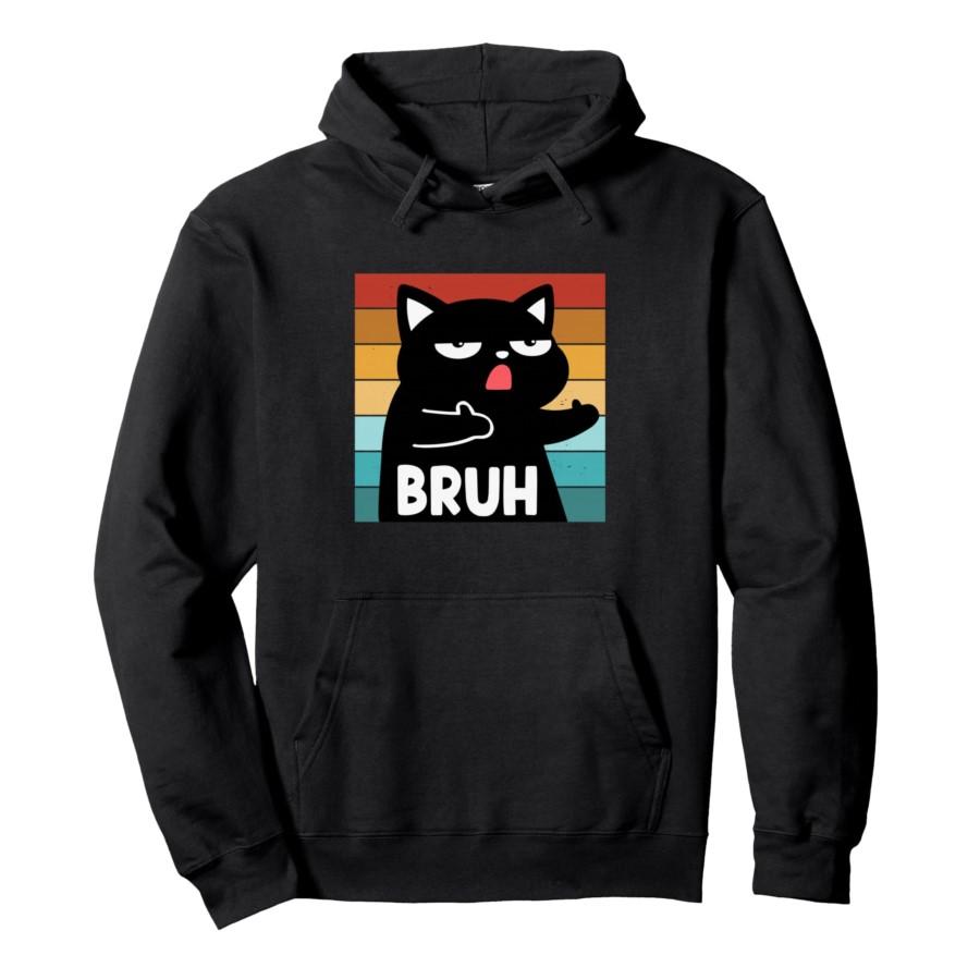 

Funny Meme Saying Bruh Cat Boys Girls Teens Hoodie Men Women Pullover Streetwear Soft Casual Sweatshirt Tops 0926-2 3XL