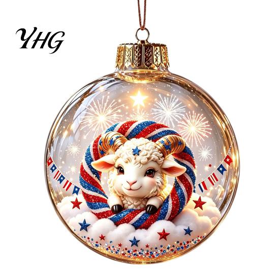 Christmas Gift Embellishments Glowing Story Ornament, Light?Up Mini Holiday Scene Hanging Ball with Warm Party Favors LED Light, Clear Plastic